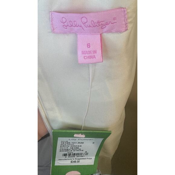 NWT Lilly Pulitzer Eryn Dress - Cameo White Swizzle Stripe - Size 6 - Picture 12 of 13